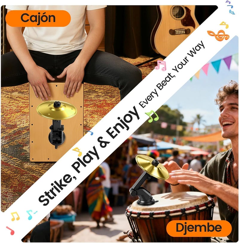 heetipuk Bathroom Cymbal with Strong Suction Cup,Valentines Day Gifts for Him Mens Boyfriend, 360°Spinning Mini Car Cymbal Drum for Car Dashboard,Music Lovers,Cajon, Djembe, Home Family Party Gift Ride Cymbals - Image 4